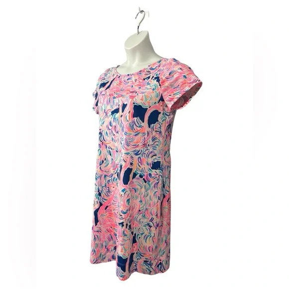Lilly Pulitzer Marlowe Dress Pelican Pink Head In The Sand Flamingo Print, Large - Picture 6 of 9